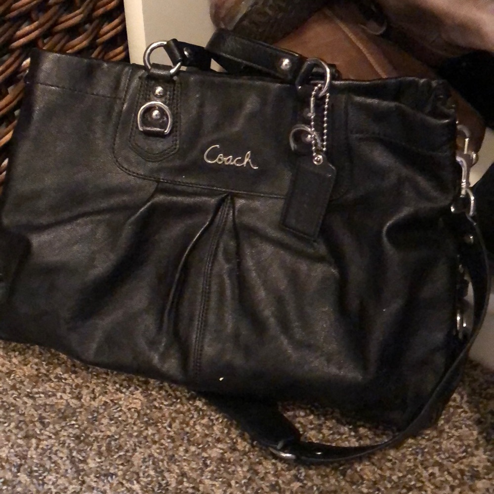Coach black satchel bag